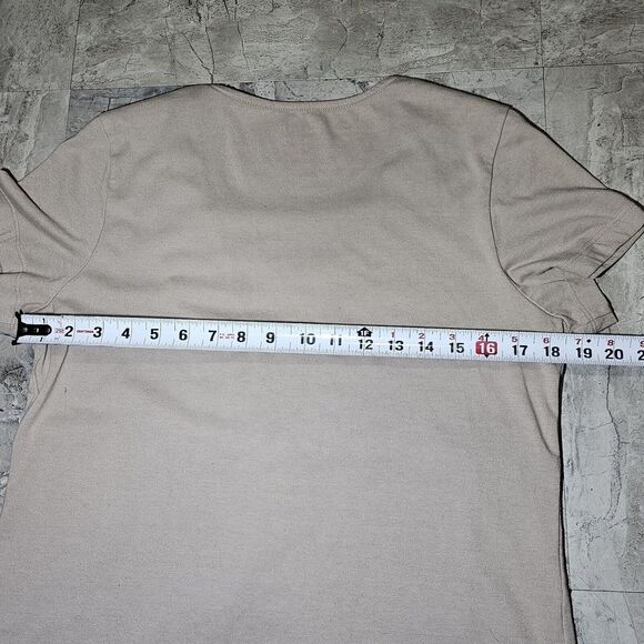 Blair Womens Medium Shirt Top - Beige / Tan Short Sleeve Blouse Casual Brown - Picture 5 of 7